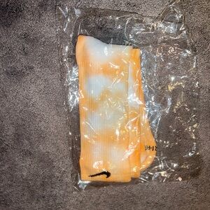 Custom Nike Tie-Dye Crew Socks - Orange